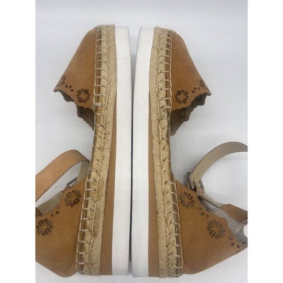 Vince Camuto Women Tan Lazer Cut Espadrille Sandals Size  9.5 - Picture 7 of 9